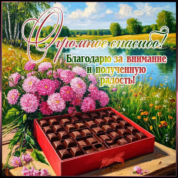 Postcard картинка благодарю за внимание и полученную радость