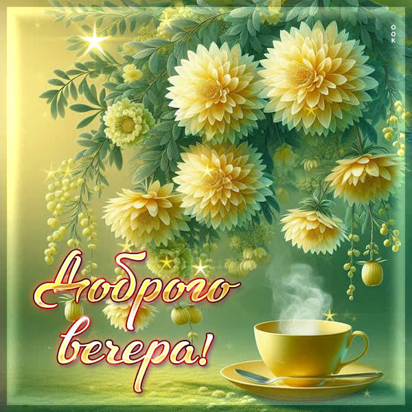 Postcard картинка добрый вечер с лёгкостью и гармонией