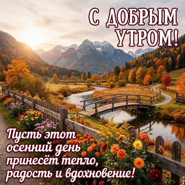 Postcard картинка осеннее утреннее тепло