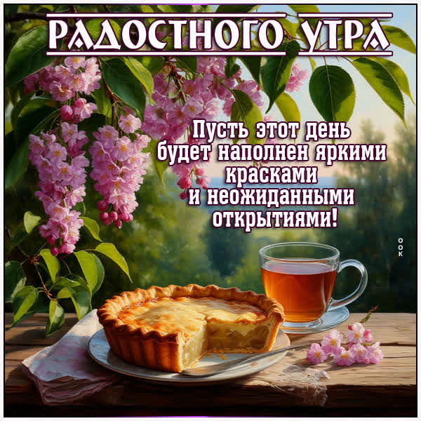 Postcard картинка радостного утра, полного ярких красок