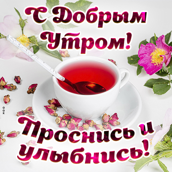 Открытка картинка с добрым утром проснись и улыбнись