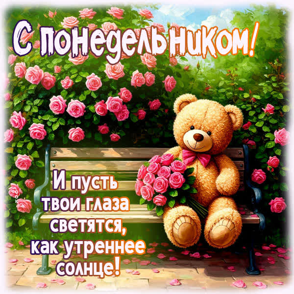 Postcard картинка с понедельником, пусть глаза светятся как солнце