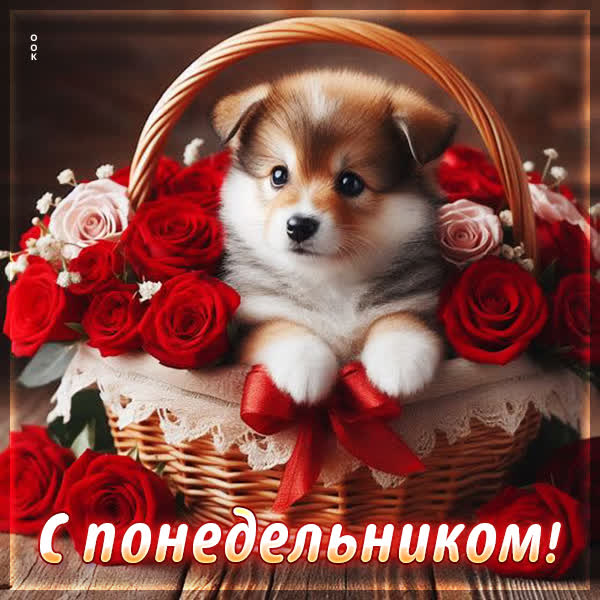 Postcard картинка с понедельником, пусть он будет ярким
