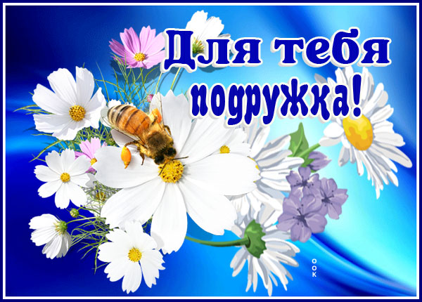 Открытка картинка с цветами для подруги