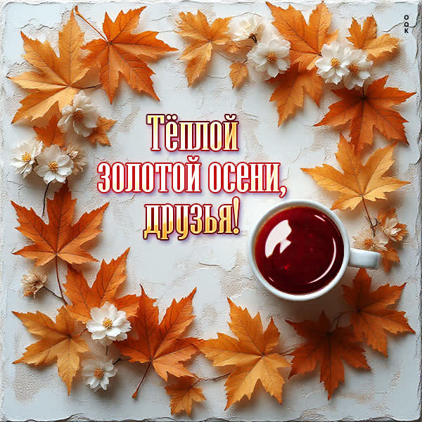 Postcard картинка теплой и золотой осени вам, мои друзья