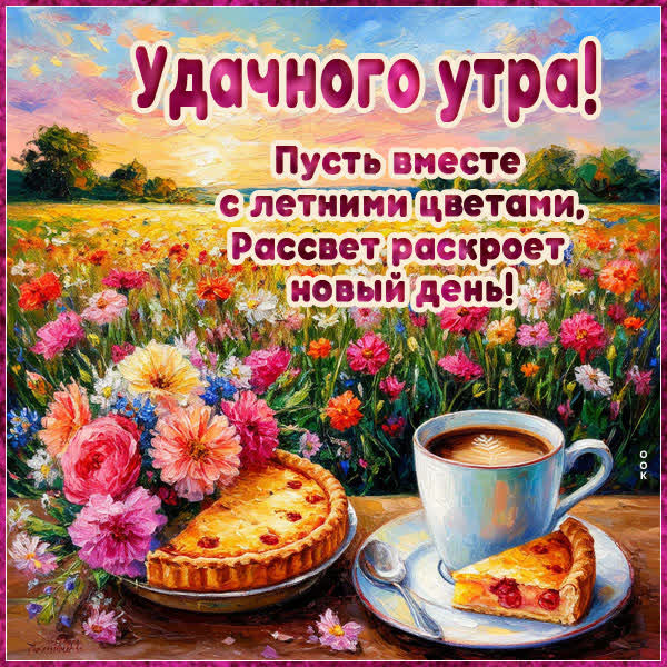 Postcard картинка удачного летнего утра