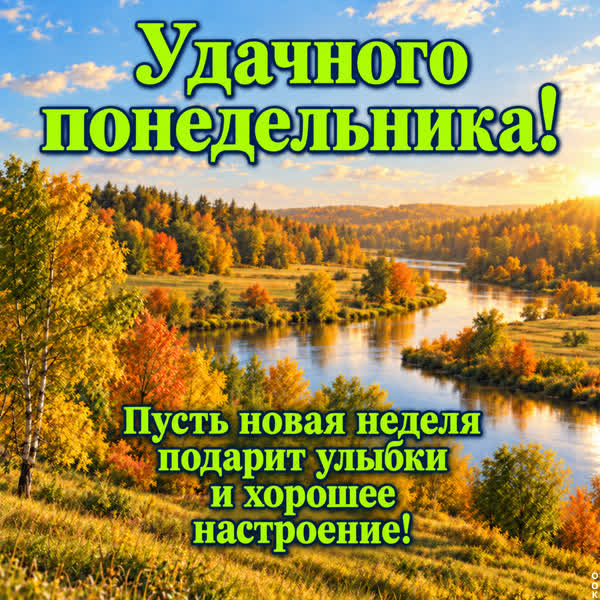 Postcard картинка удачного понедельника!