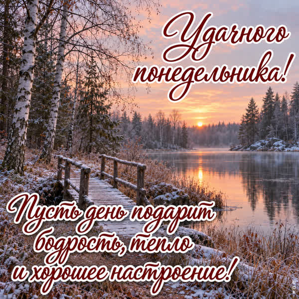 Postcard картинка удачного понедельника
