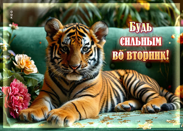 Postcard картинка вторник, будь сильным!