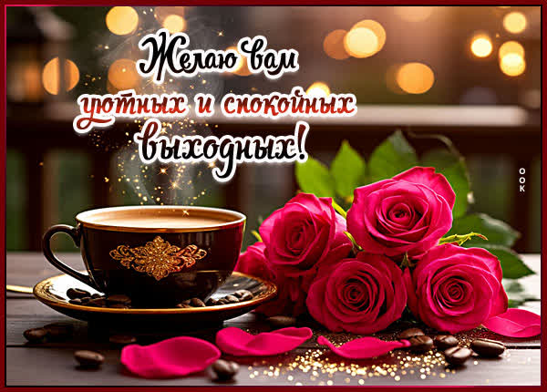 Postcard картинка желаю вам уютных и спокойных выходных
