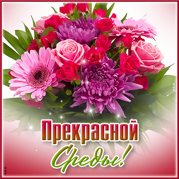 Картинка хорошая открытка среда с цветами