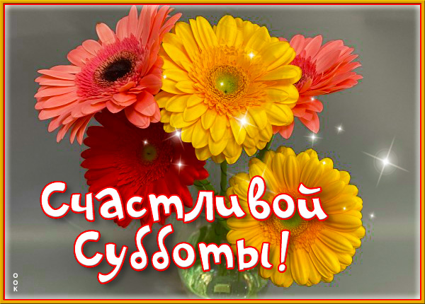 Открытка классная открытка суббота с цветами