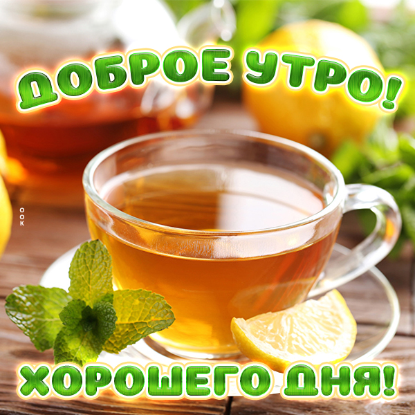 Картинка красивая картинка доброе утро с чаем с мятой