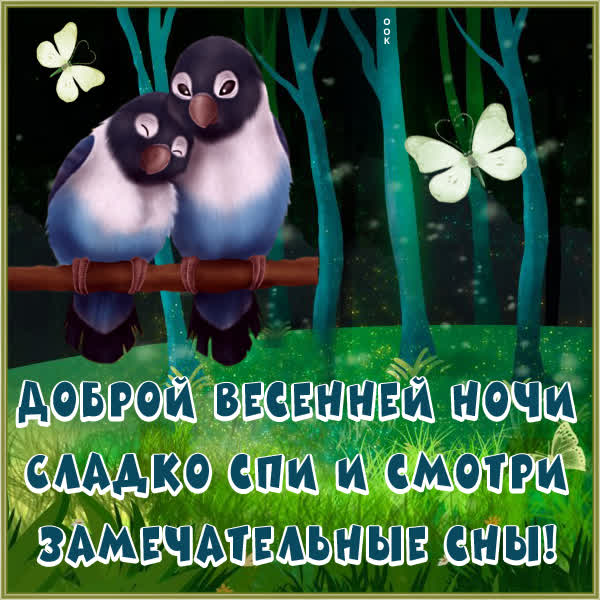 Picture милая открытка доброй весенней ночи