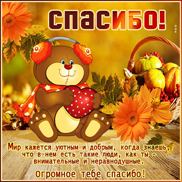Postcard открытка благодарю за всё