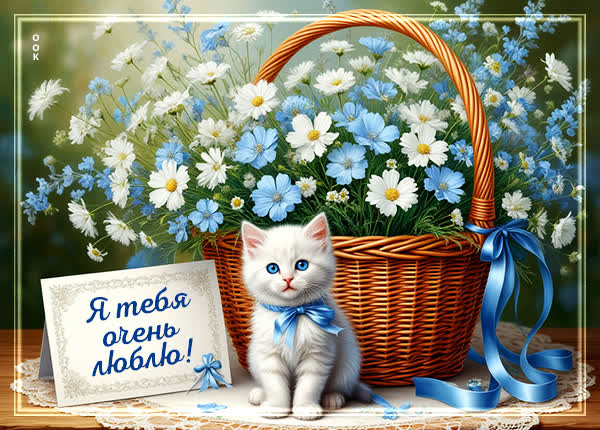 Postcard открытка люблю очень тебя