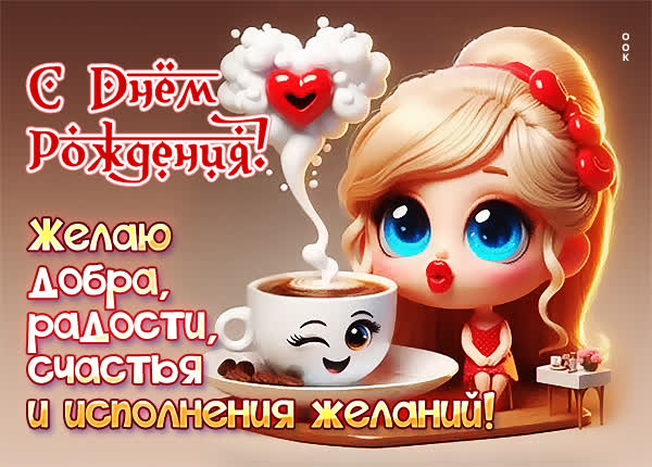 Postcard открытка поздравляем женщину с днём рождения и желаем счастья