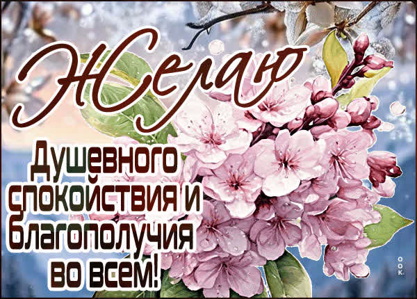 Postcard открытка пожелания спокойствия и благополучия