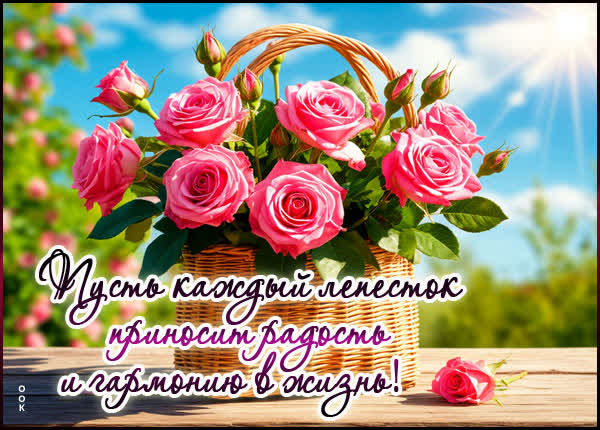 Postcard открытка пусть каждый лепесток приносит радость