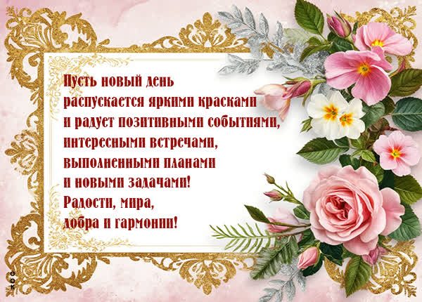 Picture открытка пусть новый день распускается яркими красками