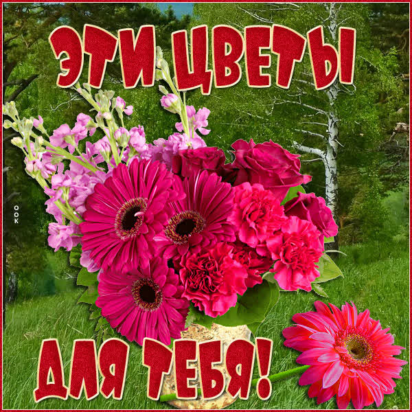 Postcard открытка с цветами для тебя