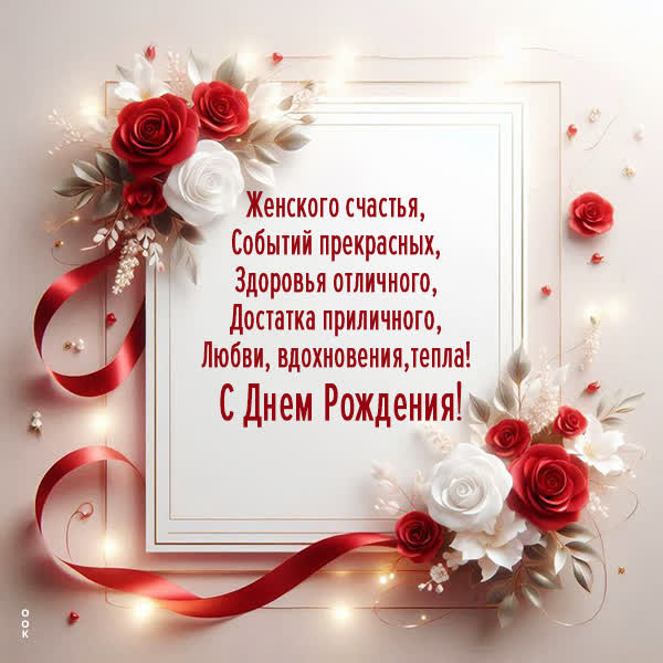 Picture открытка с днем рождения, женского счастья и здоровья