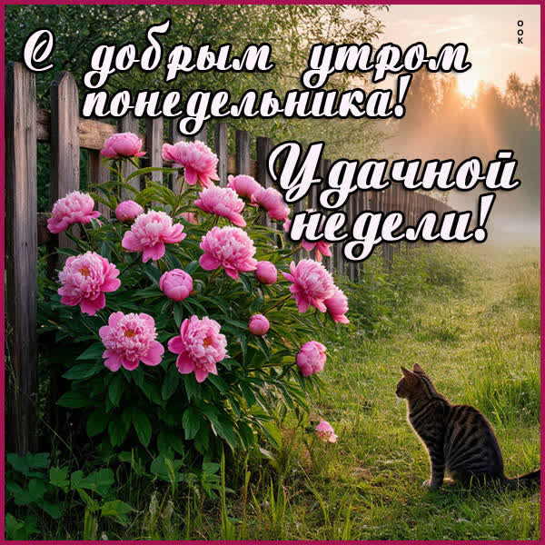 Picture открытка с добрым утром понедельника, удачной недели