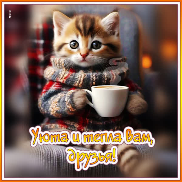 Postcard открытка уюта и тепла вам, друзья