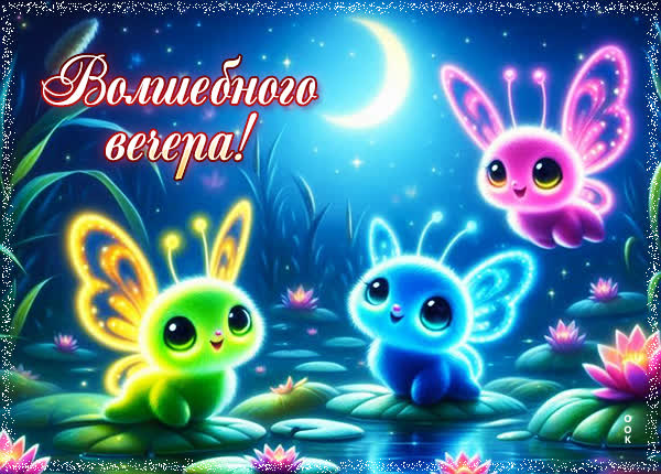 Postcard открытка волшебного вечера