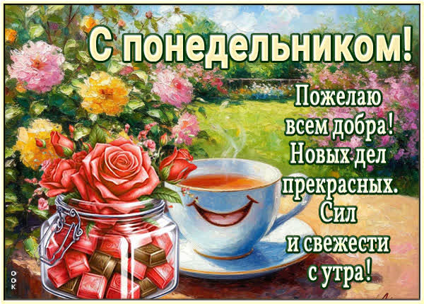 Picture открытка желаю вам добра и позитива, с понедельником