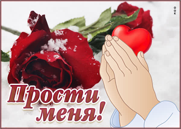 Postcard яркая открытка прости меня с цветами