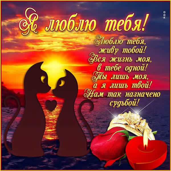 Postcard яркая открытка я люблю тебя