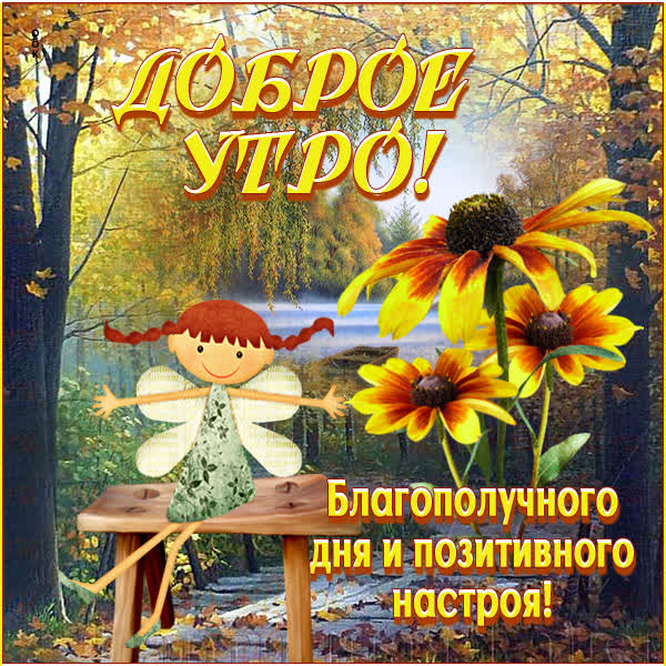 Postcard замечательная картинка доброе утро с осенью