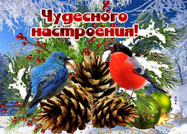 Открытка зимняя картинка с пожеланием настроения