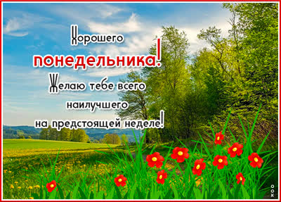 Postcard чудесная картинка  хорошего понедельника