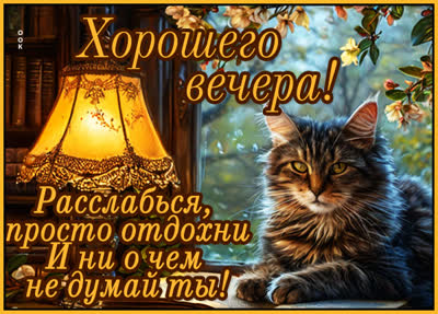 Postcard картинка добрый вечер и приятного отдыха