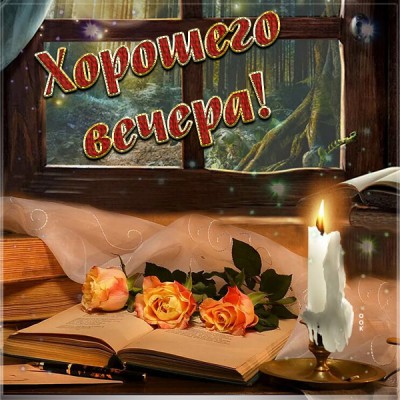 Картинка картинка добрый вечер с розами