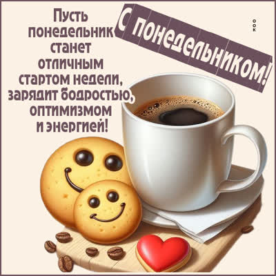 Postcard картинка энергичного понедельника и всей недели