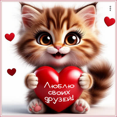 Postcard картинка люблю своих друзей