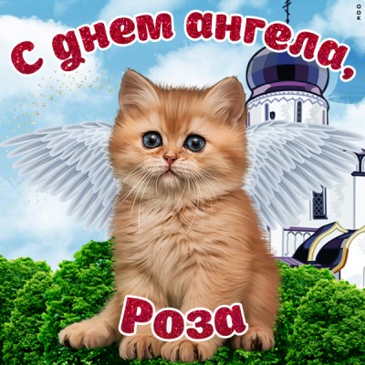 Открытка картинка поздравления с именинами розе