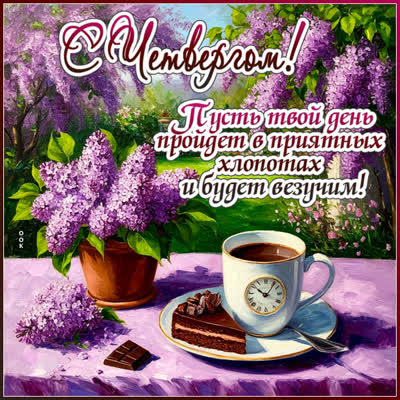 Postcard картинка приятных хлопот в этот четверг