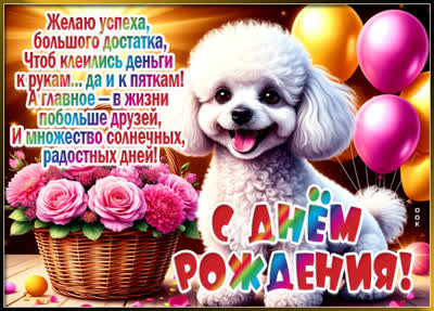 Postcard картинка с днем рожденькой, желаю успехов