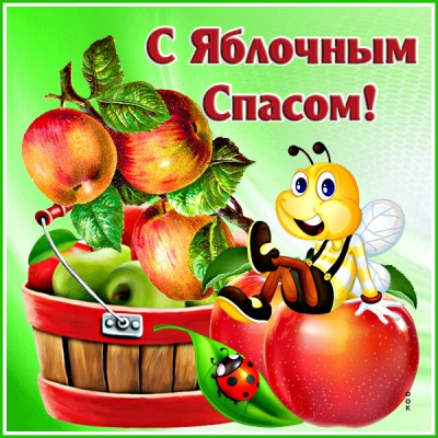 Открытка картинка с яблочным спасом, пусть каждый день приносит радость