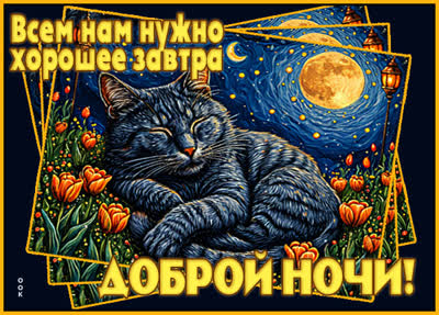 Postcard картинка спокойной ночи и сладких снов до утра