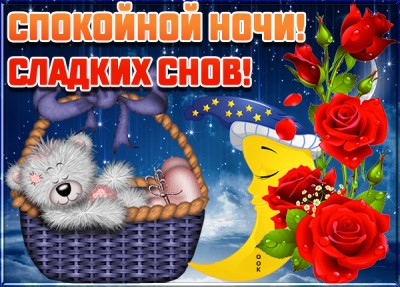 Открытка картинка спокойной ночи сладких снов