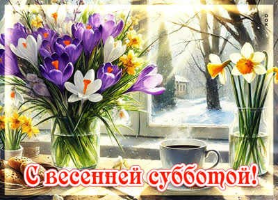 Postcard картинка суббота, пусть этот день принесёт много счастья