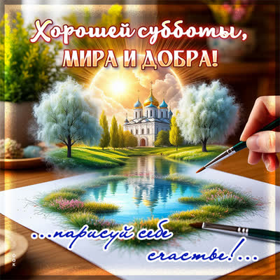 Postcard картинка хорошей субботы, мира и добра