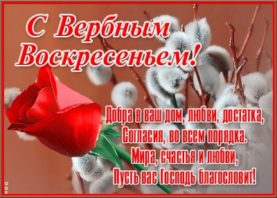Картинка хорошая открытка вербное воскресенье