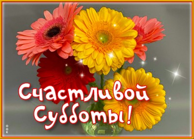 Открытка классная открытка суббота с цветами