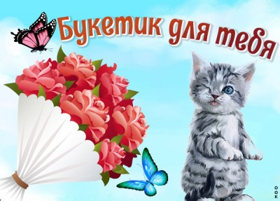 Открытка красивая картинка для девушки с цветами